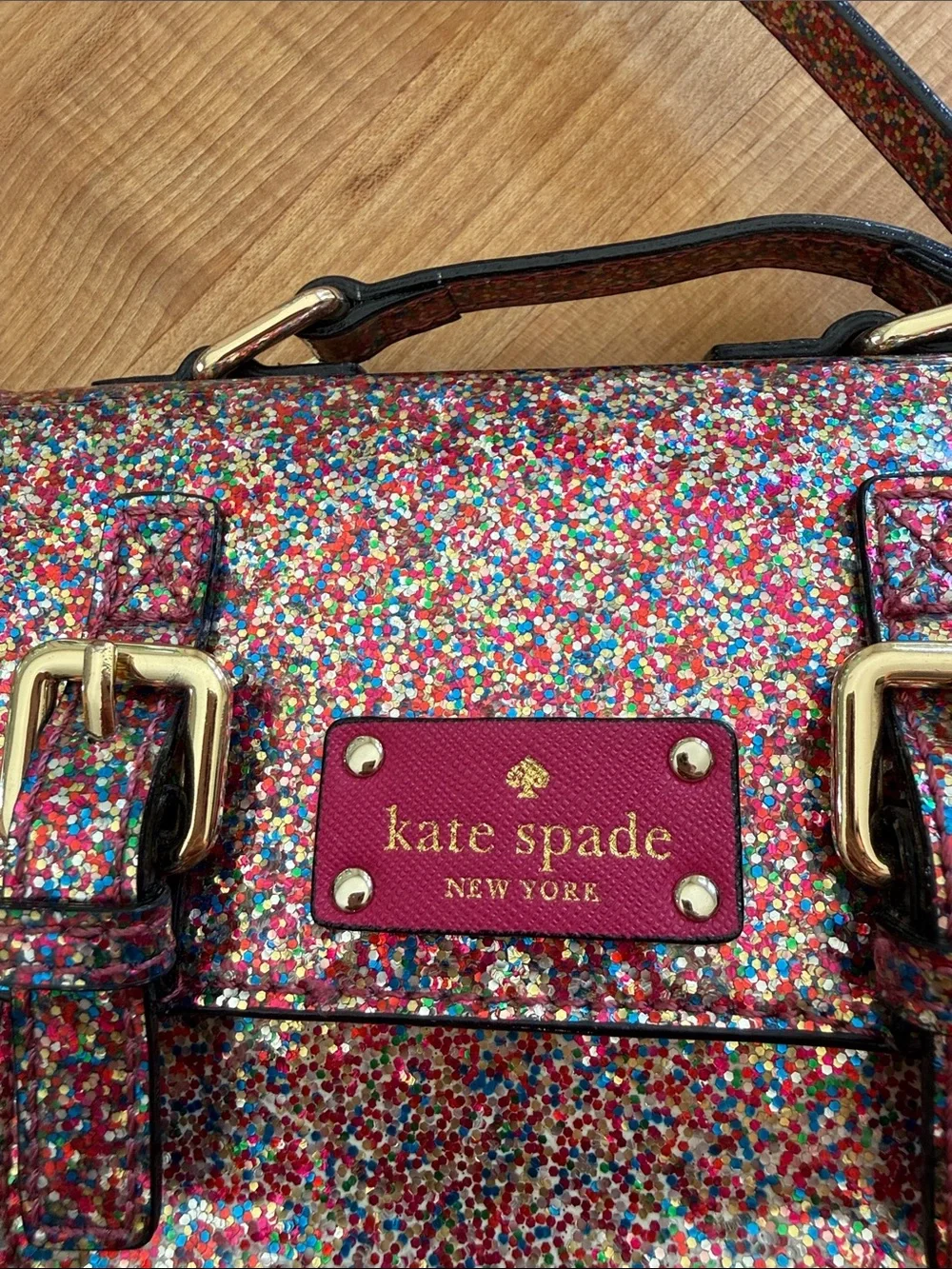 kate spade Multicolor Glitter Small Flap Crossbody Bag